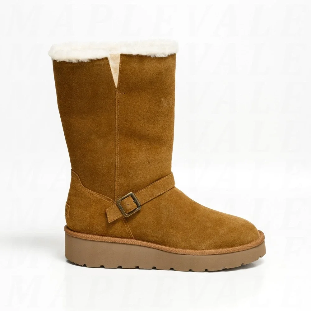 Koolaburra by UGG Kelissa Tall Boots Womens Sz 10 Chestnut Suede Leather 1145874